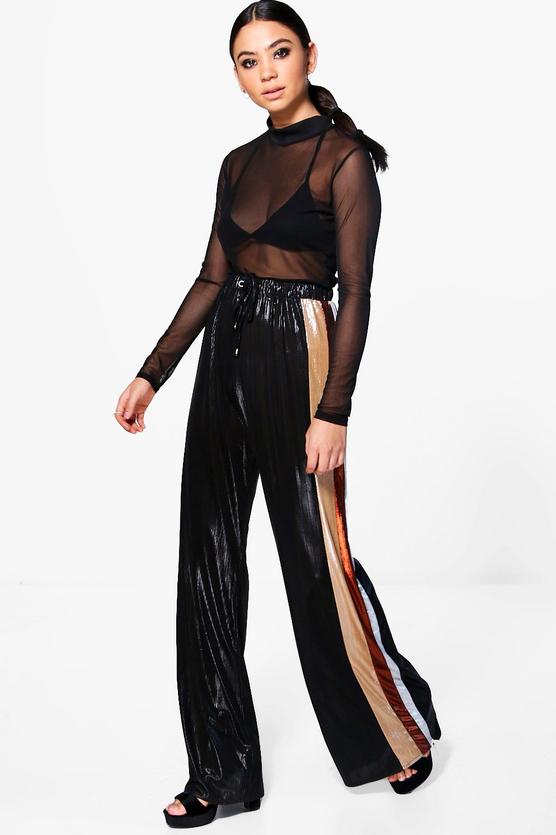 Sierra Lurex Side Stripe Wide Leg Trousers